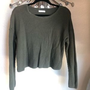 Green cropped sweater